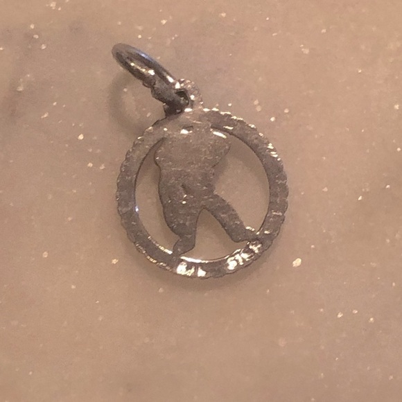 VTG Sterling Silver Person Diamond Cut Miniature Charm Bracelet Charm 14mm - Picture 2 of 4